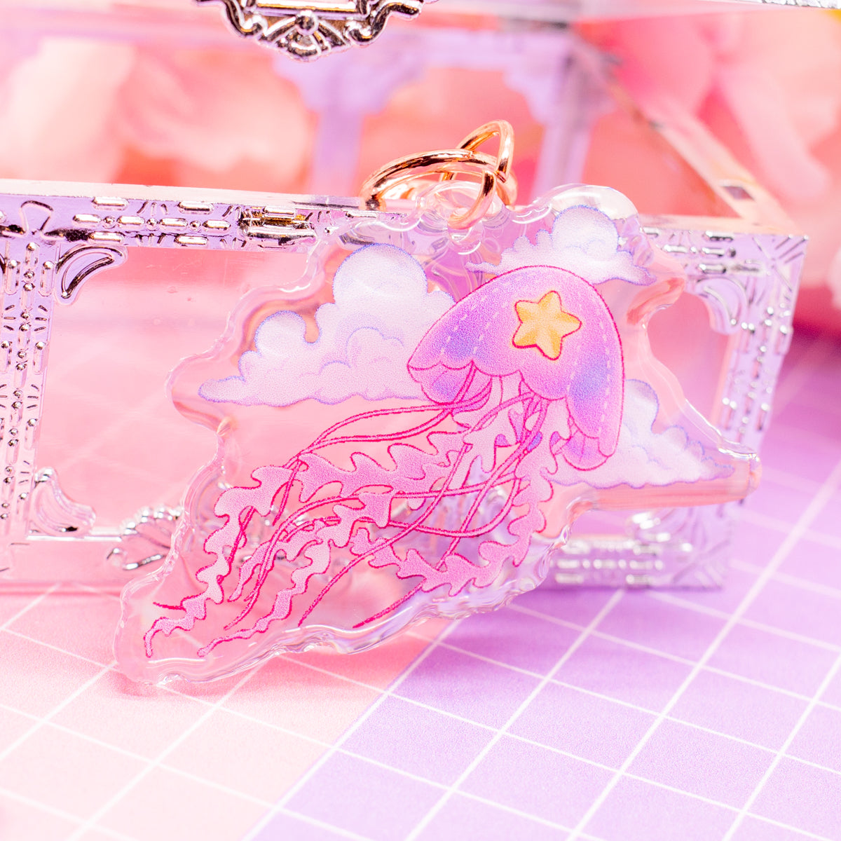 Cosmic Jellyfish - acrylic charm / keychain