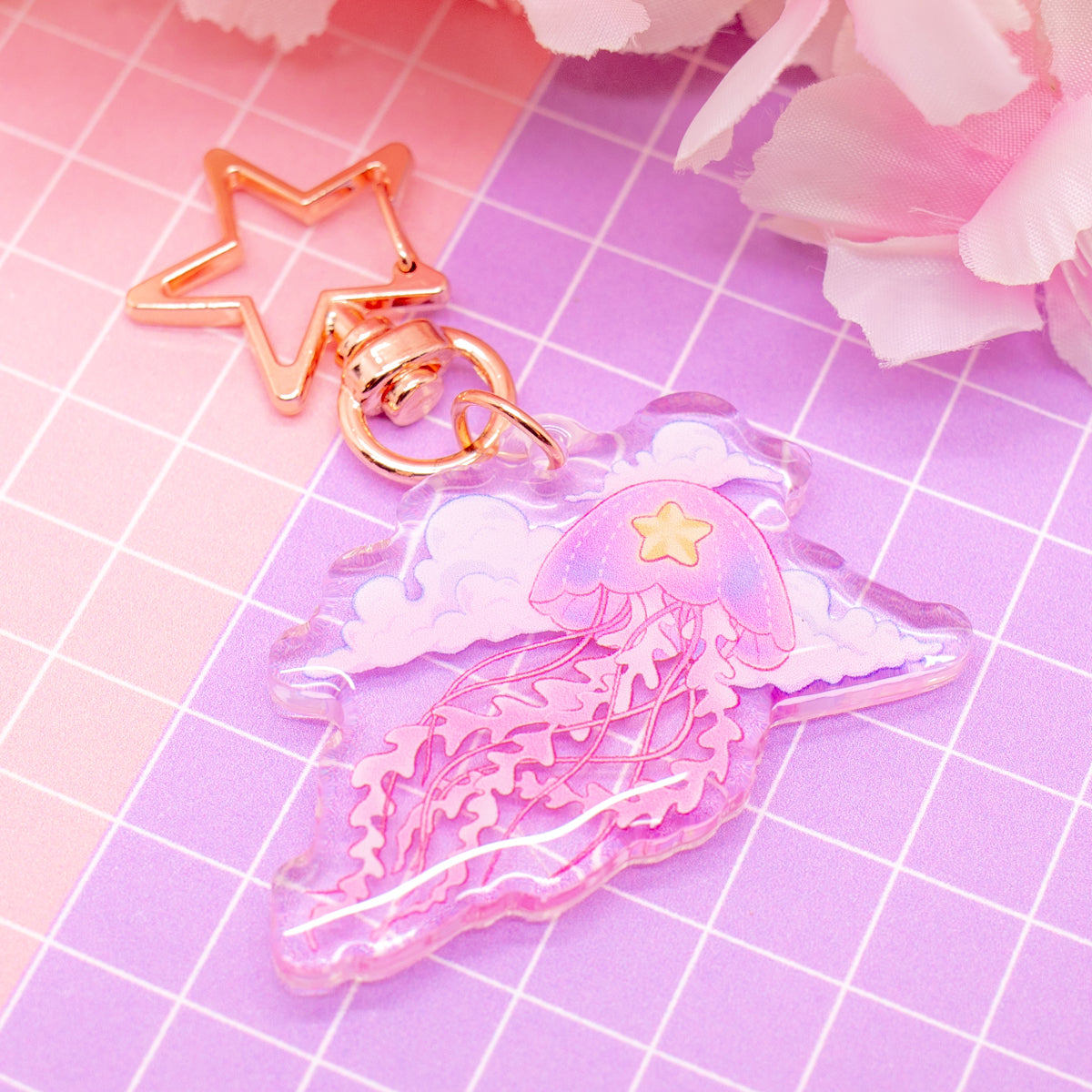 Cosmic Jellyfish - acrylic charm / keychain