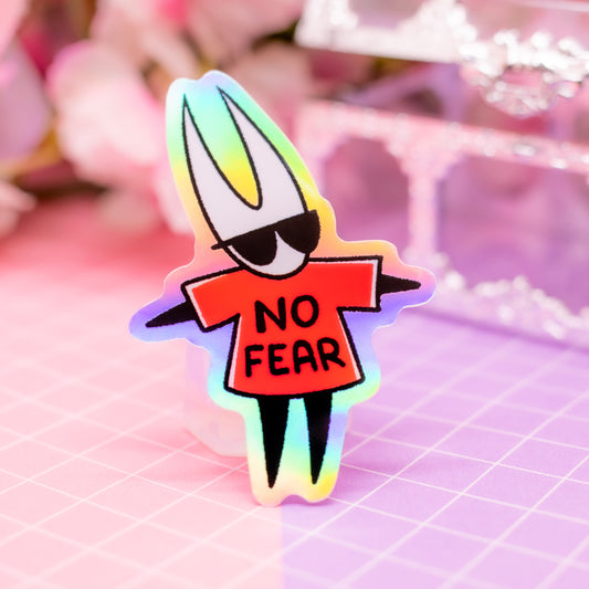 Silksong Hornet NO FEAR holographic vinyl sticker