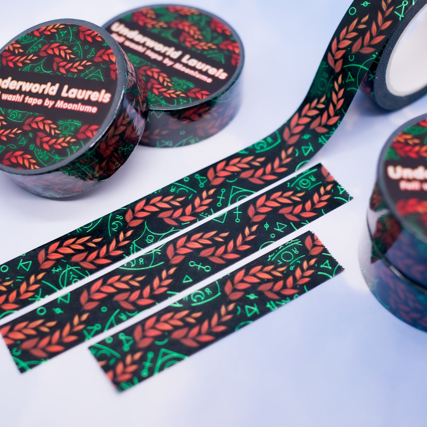 Underworld Laurels - Hades 2 Melinoe inspired green foil washi tape