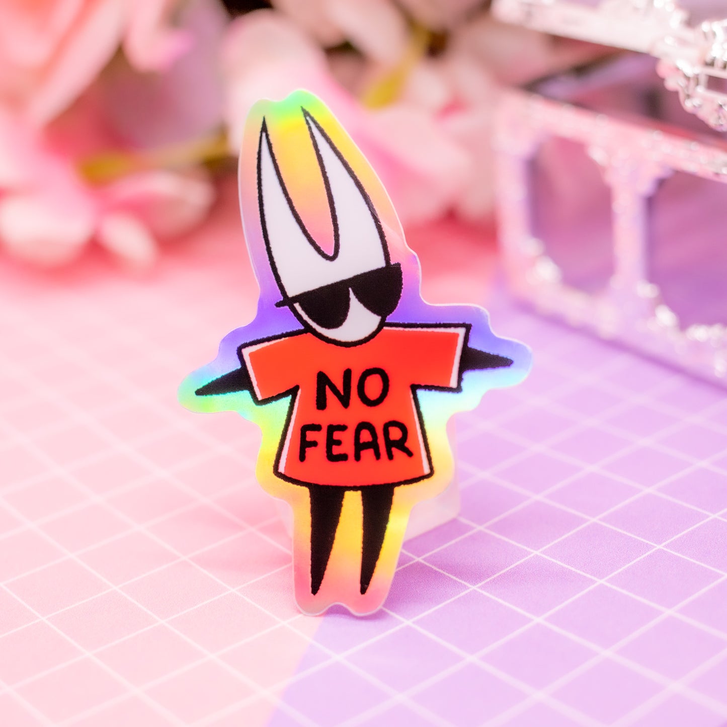 Silksong Hornet NO FEAR holographic vinyl sticker