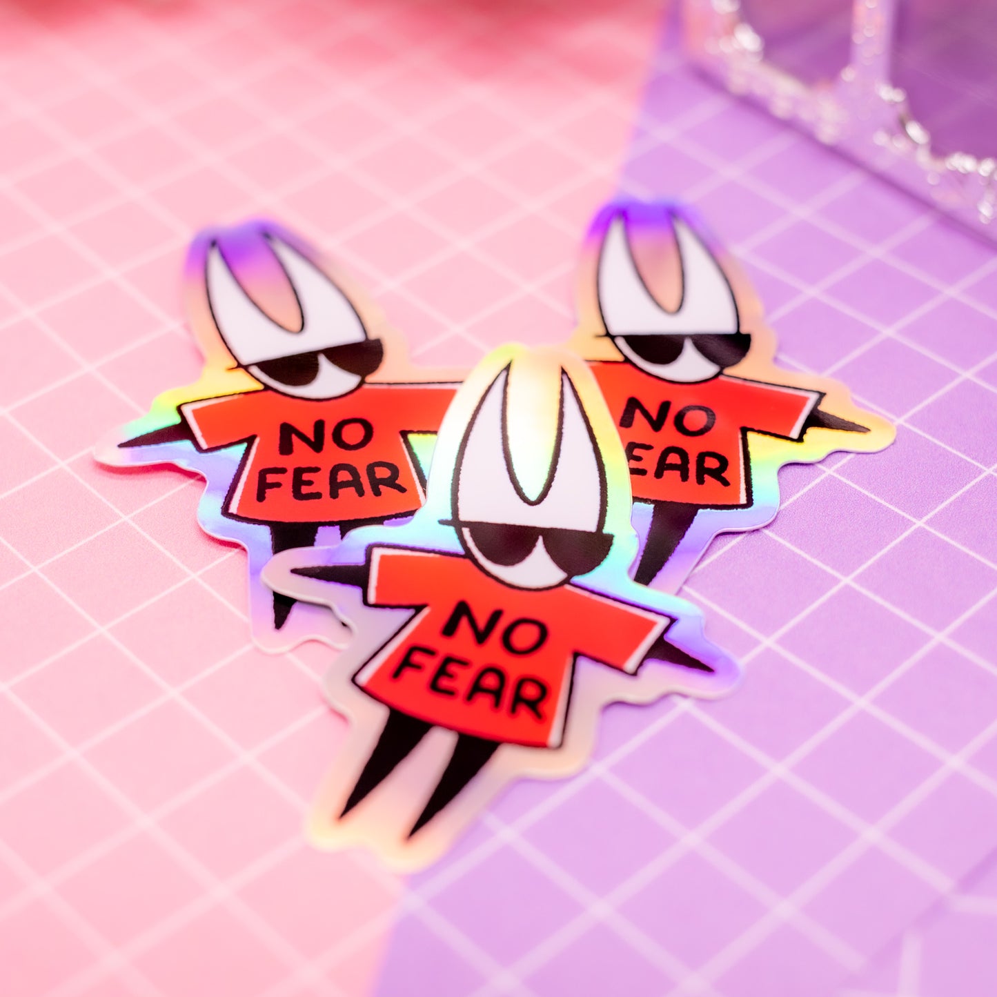 Silksong Hornet NO FEAR holographic vinyl sticker
