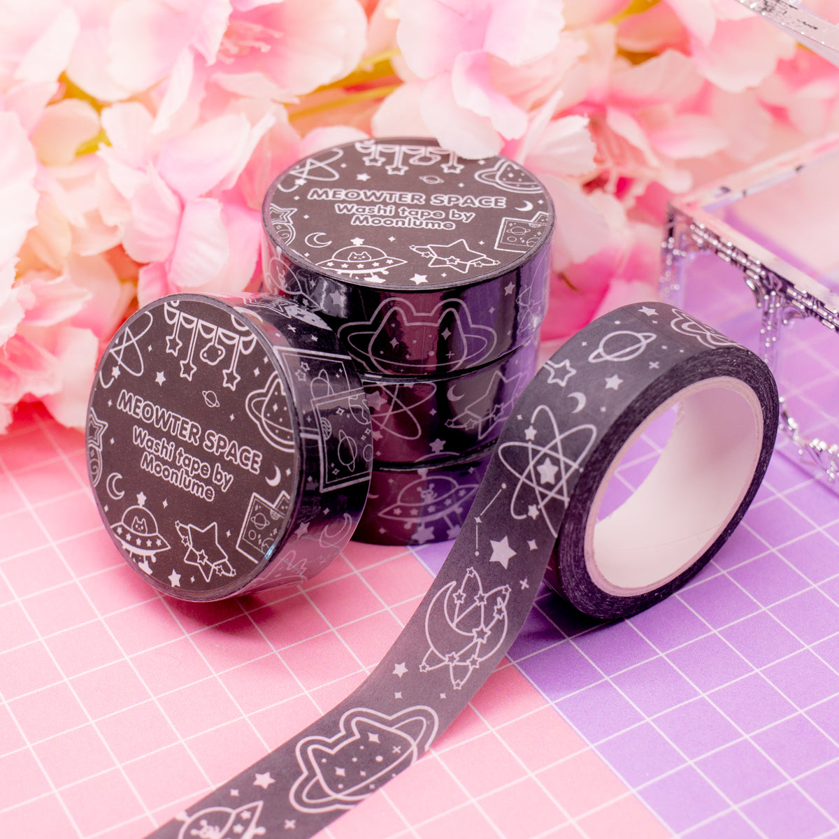 Meowter Space - space cat themed washi tape