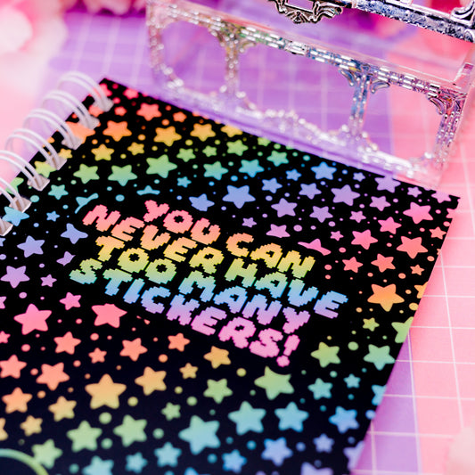 Re-usable sticker collecting book - Rainbow Stars (A6) "You can never have too many stickers!"