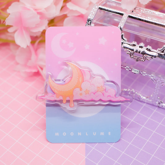 Melting Moon acrylic hair clip (with glitter!)