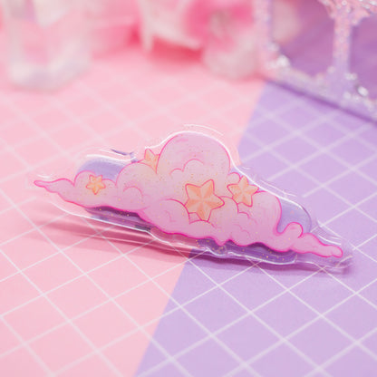 Starry Cloud acrylic hair clip (with glitter!)