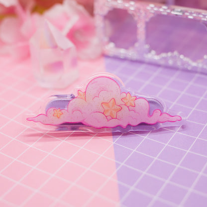 Starry Cloud acrylic hair clip (with glitter!)