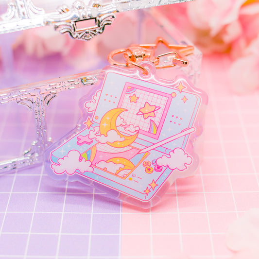 Retro Dreams - DS Moon Lite acrylic charm / keychain (gradient acrylic)