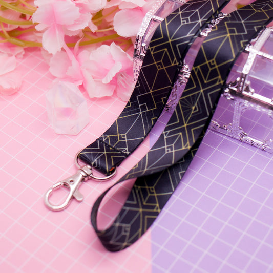 Art Deco Clair Obscur - lanyard with lobster clasp