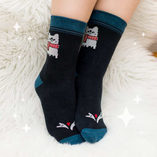 Cat Ghost - B-GRADE crew socks