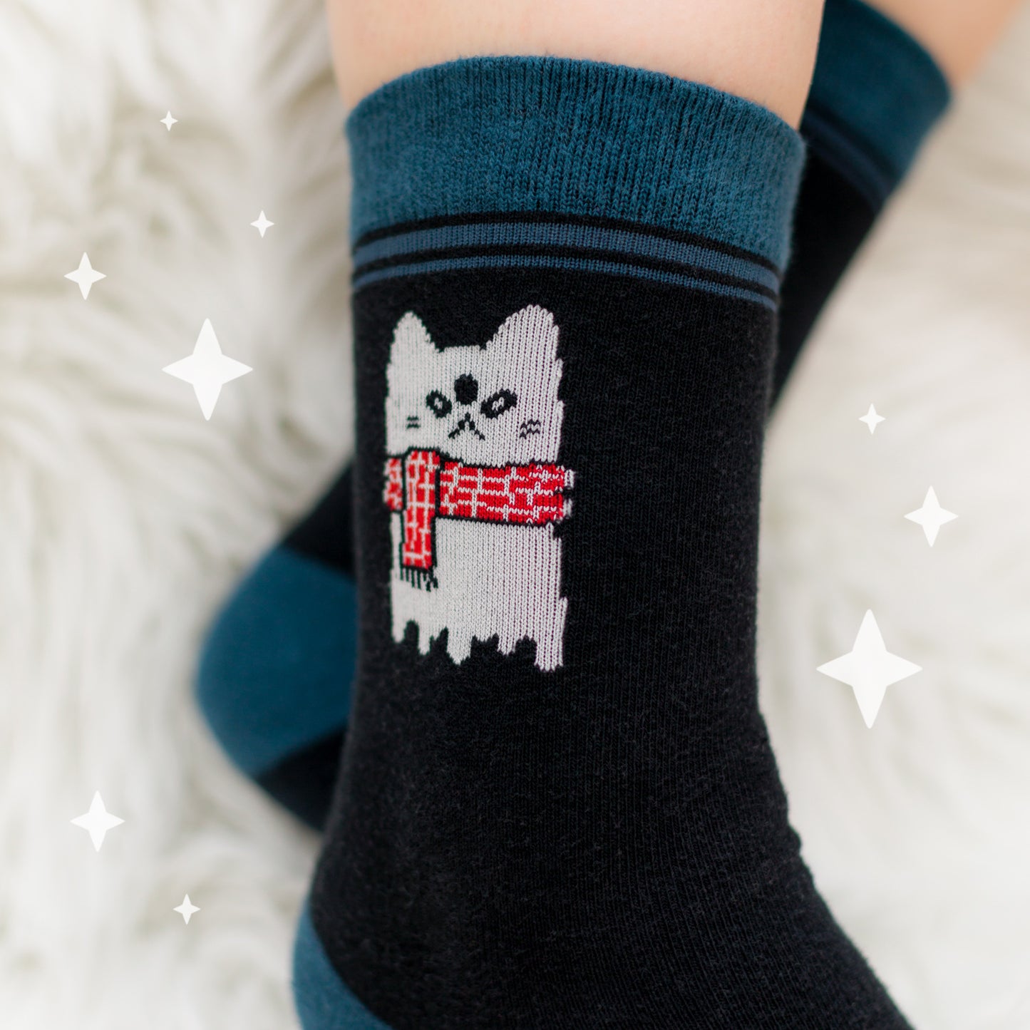 Cat Ghost - B-GRADE crew socks