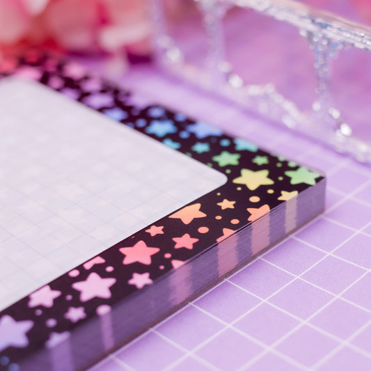 Rainbow Stars - A6 memo pad / notepad - 50 pages