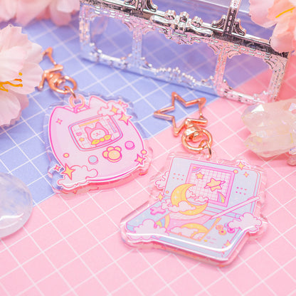 Retro Dreams - DS Moon Lite acrylic charm / keychain