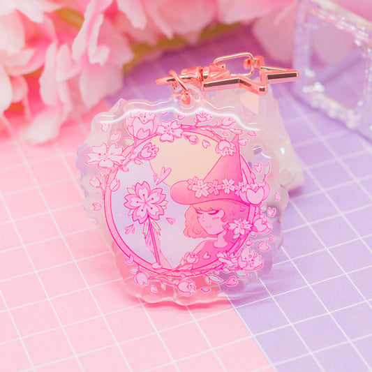 Cherry Blossom Mage - acrylic charm / keychain