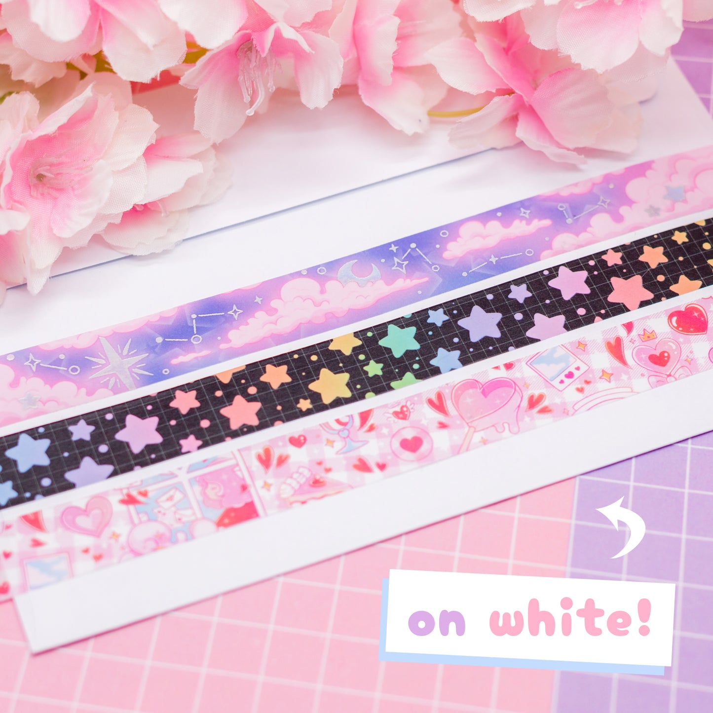 Rainbow Stars (dark) - washi tape