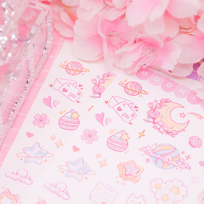 Pink Aesthetic - matte vinyl sticker sheet