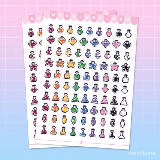 Pixel Potions - matte vinyl sticker sheet