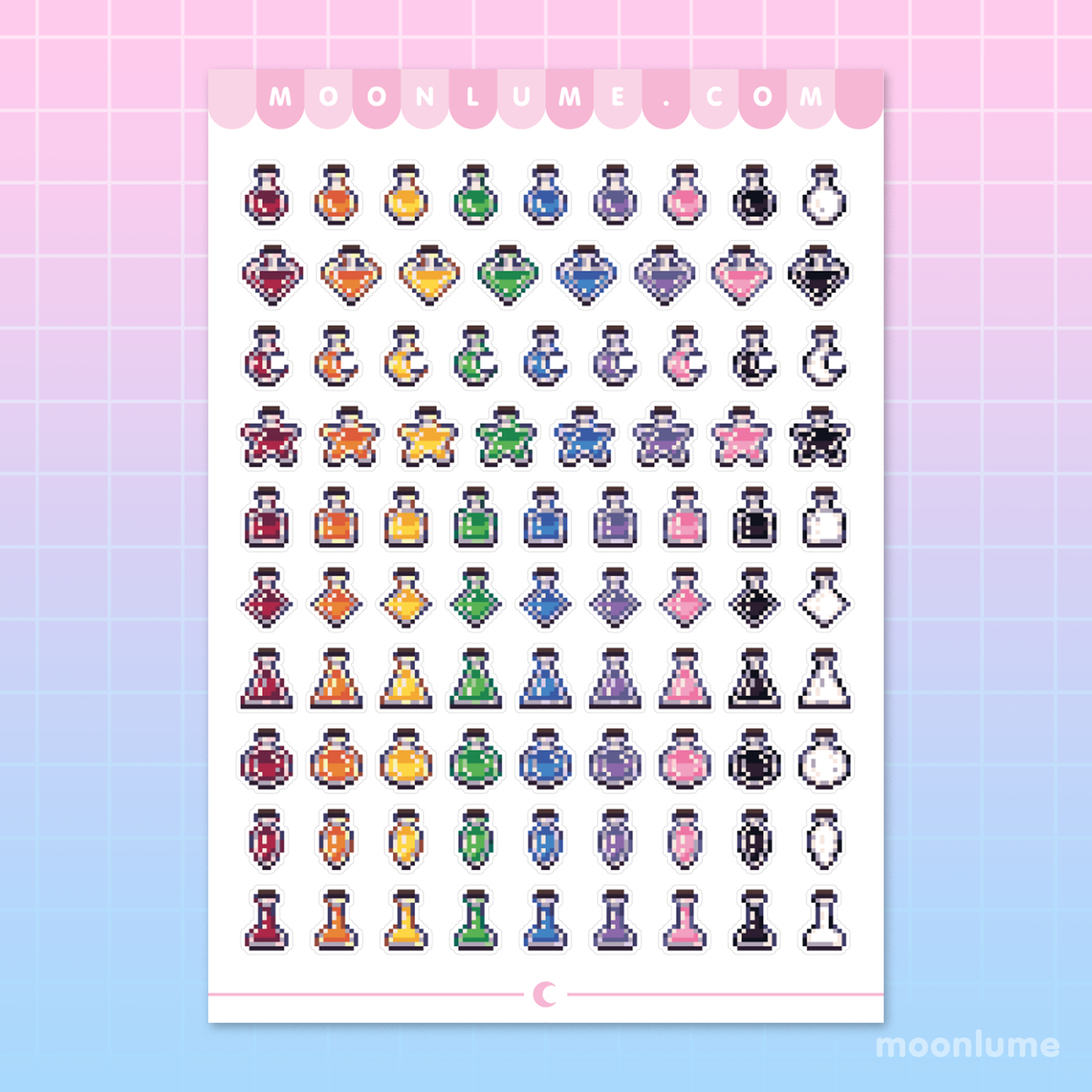 Pixel Potions - matte vinyl sticker sheet
