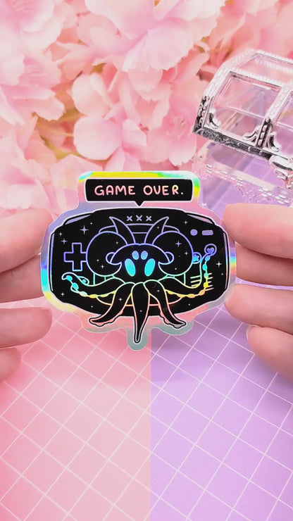 Haunted GBA Cthulhu - holographic vinyl sticker