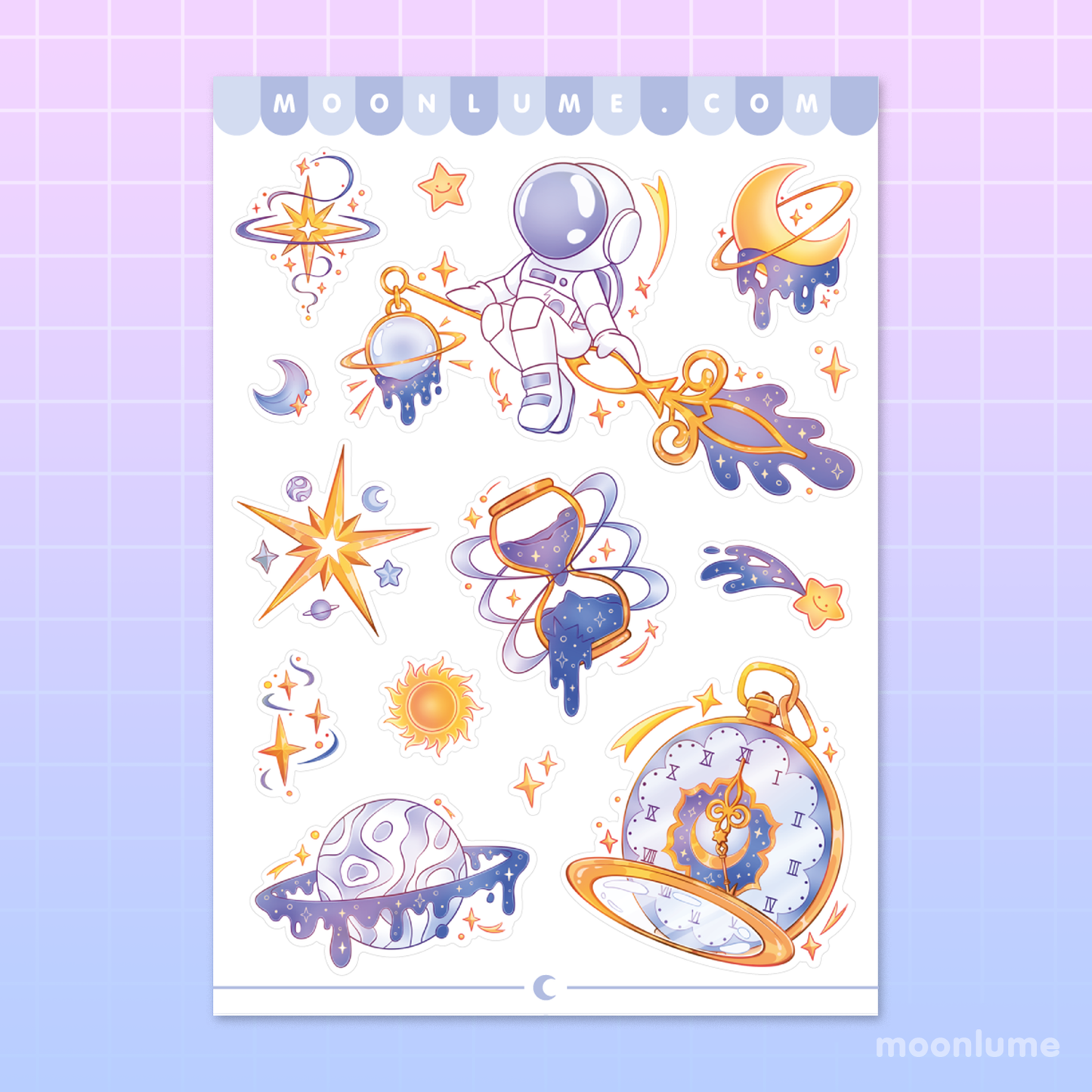 Time and Space - matte vinyl sticker sheet
