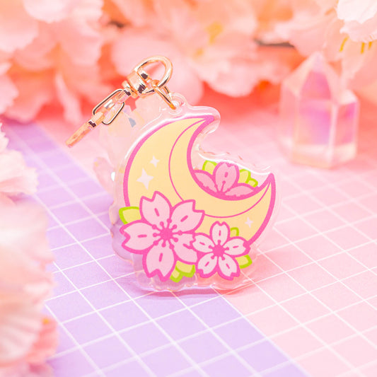 Sakura Season - Cherry Blossom Moon acrylic charm / keychain