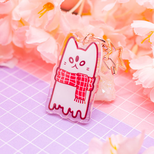 Spooky Town - Cat Ghost acrylic charm / keychain