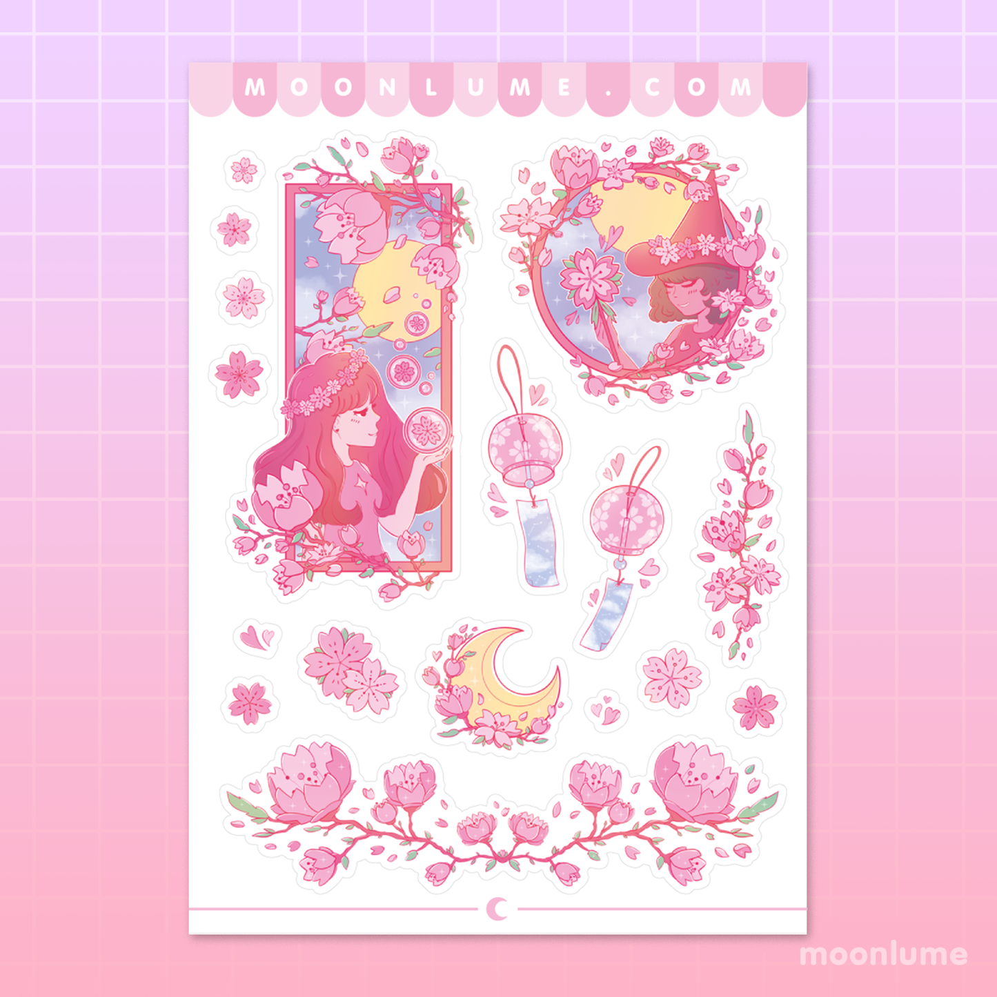 Cherry Blossom Season - Sakura Witch - matte vinyl sticker sheet