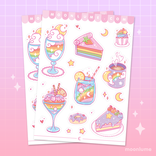 Rainbow Desserts - matte vinyl sticker sheet
