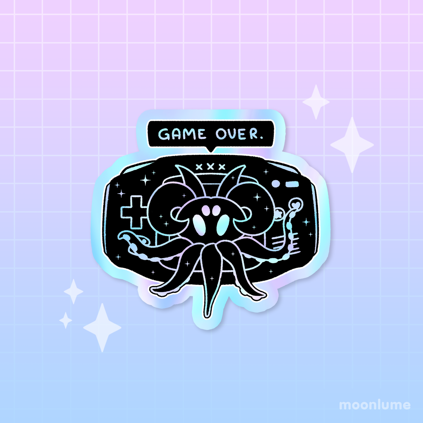 Haunted GBA Cthulhu - holographic vinyl sticker