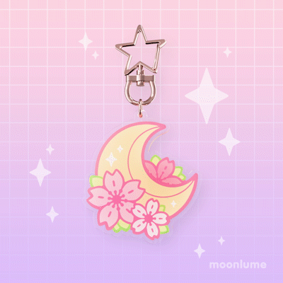Sakura Season - Cherry Blossom Moon acrylic charm / keychain