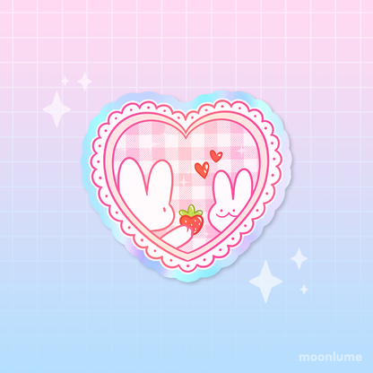 LOVECORE - Dorky Lovely Silly Bunny - holographic vinyl sticker