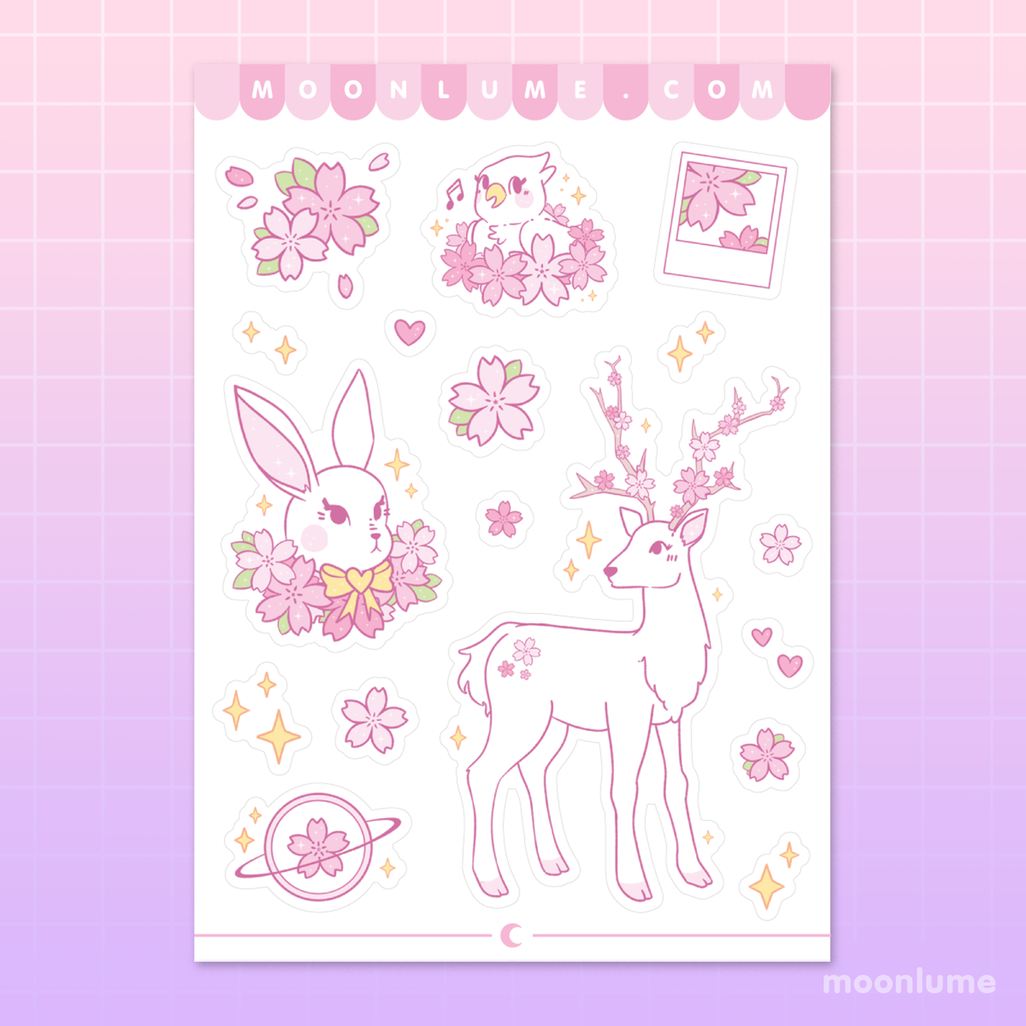 Sakura Season Animal Friends - matte vinyl sticker sheet