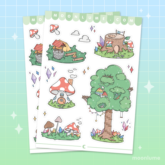 Enchanted Forest - matte vinyl sticker sheet