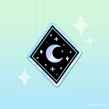 MEOWTER SPACE - Moon Crystal holographic vinyl sticker