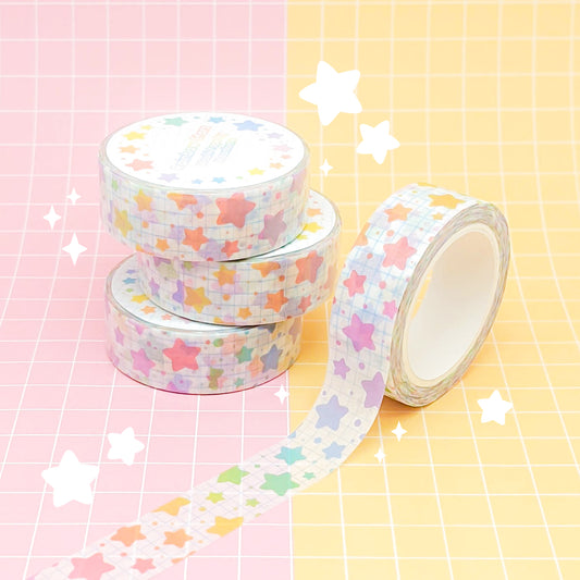 Rainbow Stars (light) - washi tape