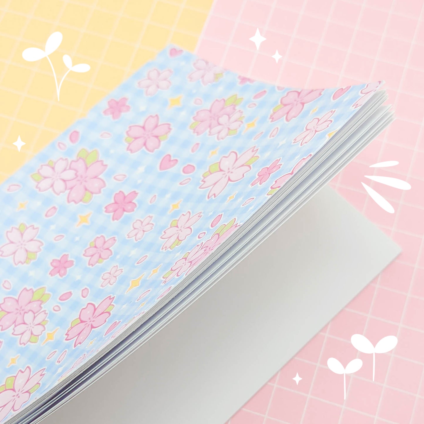 Sakura / Cherry Blossom flowers - A6 blank page pocket notebook
