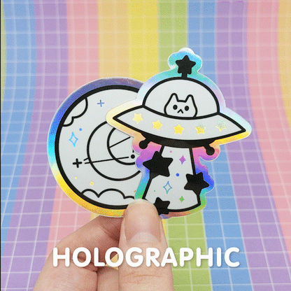 MEOWTER SPACE - Starlume Cat holographic vinyl sticker