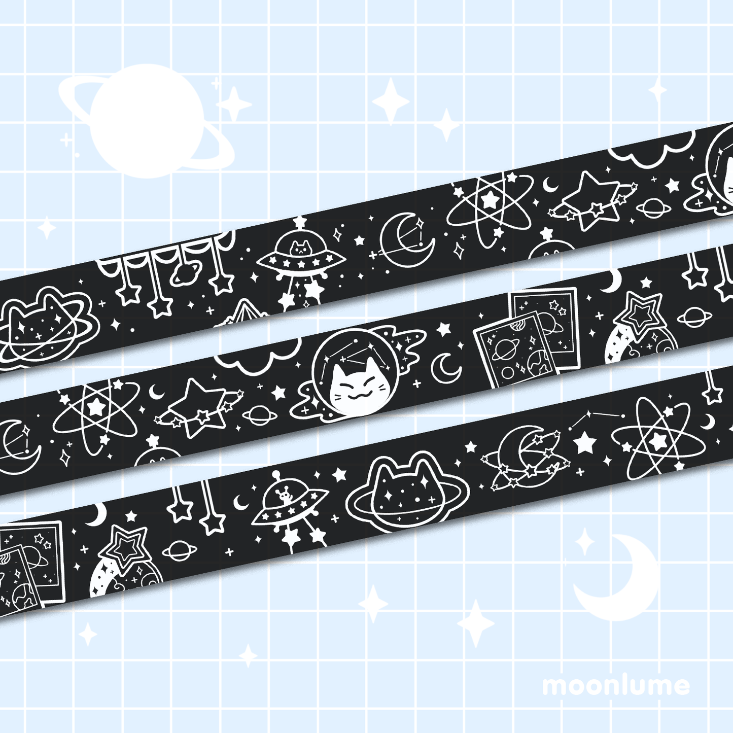 Meowter Space - space cat themed washi tape
